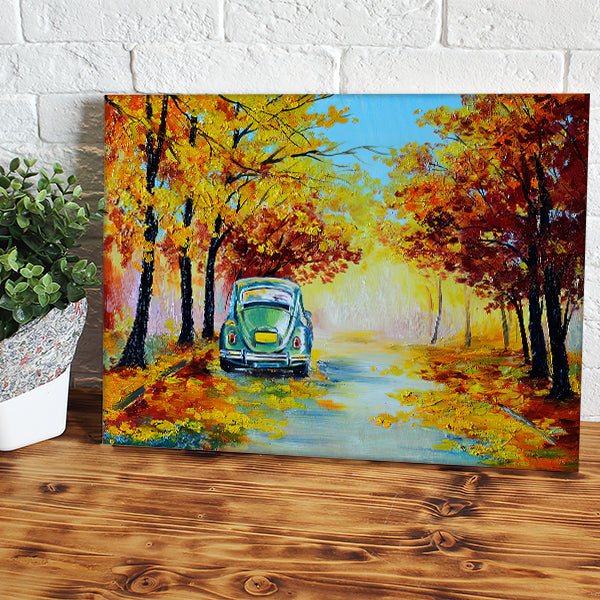 Painting on Canvas With Numbers Yellow Car Acrylic Painting Canvas