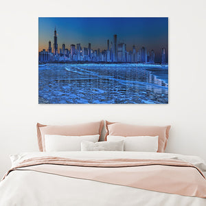 Chicago City Night Building Canvas Wall Art - Canvas Prints, Prints for Sale, Canvas Painting, Canvas On Sale