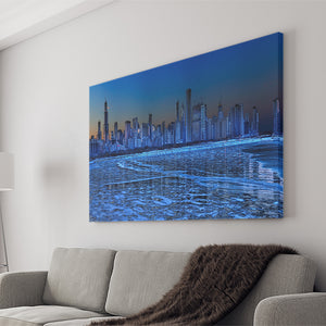 Chicago City Night Building Canvas Wall Art - Canvas Prints, Prints for Sale, Canvas Painting, Canvas On Sale