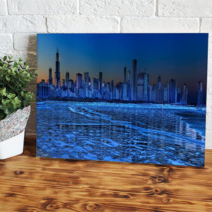 Chicago City Night Building Canvas Wall Art - Canvas Prints, Prints for Sale, Canvas Painting, Canvas On Sale