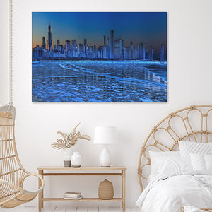 Chicago City Night Building Canvas Wall Art - Canvas Prints, Prints for Sale, Canvas Painting, Canvas On Sale