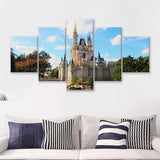 Cinderella Castle 5 Pieces Canvas Prints Wall Art - Painting Canvas,Wall Decor, Multi Panel,5 Panels