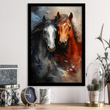 Couple Love Horse Portrait Oil Painting Framed Art Prints Wall Decor, Painting Art, Framed Picture