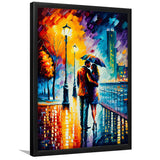 Couple Hugging Under Umbrela Framed Art Prints Wall Decor - Art Prints, Framed Picture,For Sale, Ready to hang
