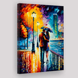 Couple Hugging Under Umbrela Canvas Prints Wall Art Home Decor - Painting Canvas,Art Prints, Ready to hang
