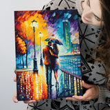 Couple Hugging Under Umbrela Canvas Prints Wall Art Home Decor - Painting Canvas,Art Prints, Ready to hang