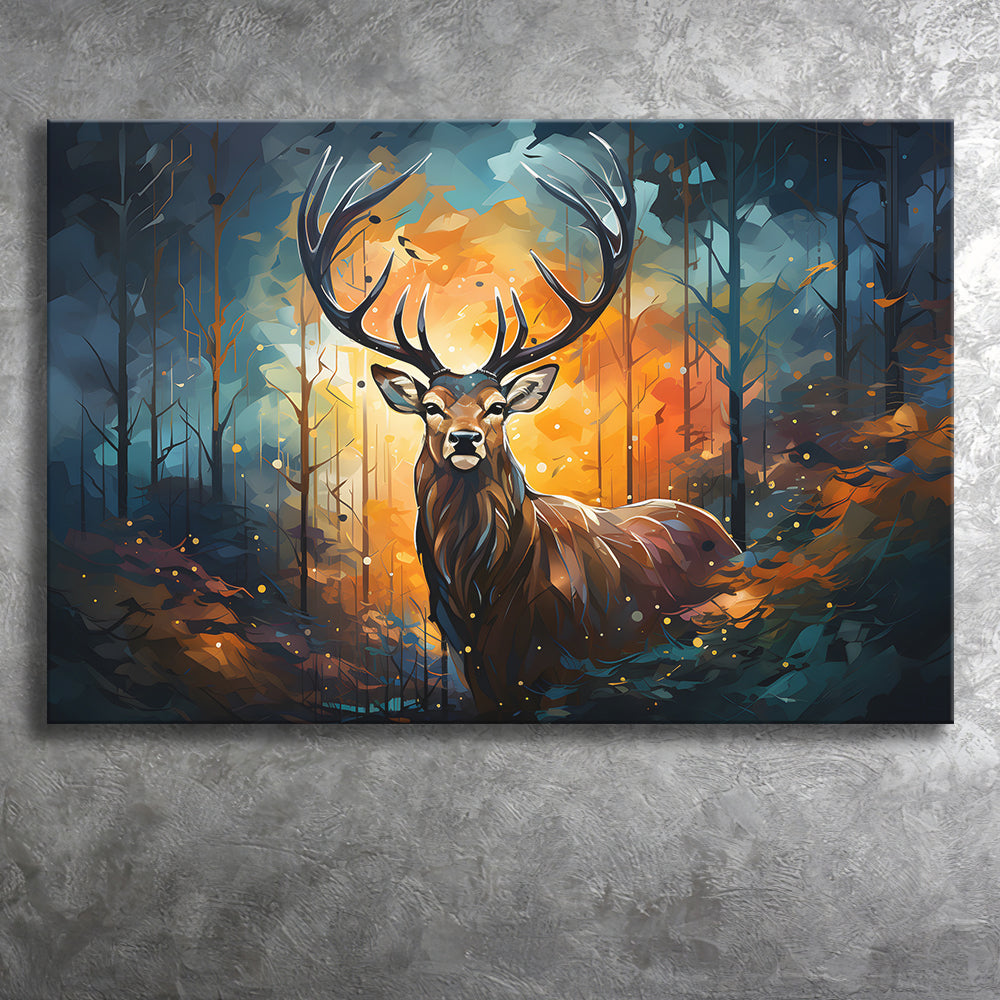 Wall Art Deer in the fog Art Print - Wall Art, Art Prints & Canvas Artwork