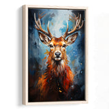 Deer Stag Head Portrait Painting V1 Framed Canvas Prints Wall Art Home Decor, Painting Canvas, Floating Frame