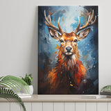 Deer Stag Head Portrait Painting V1 Canvas Prints Wall Art Home Decor, Painting Canvas, Living Room Wall Decor