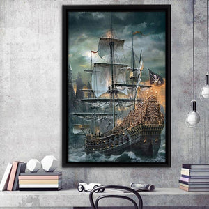 Diamond Painting Pirate Ship Canvas Prints Wall Art - Painting Canvas,Home Wall Decor, Prints for Sale, Canvas Art