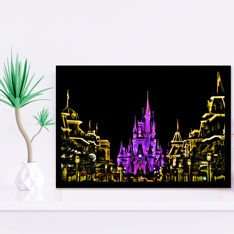 Disney Castle At Night Framed Art Prints Wall Decor - Painting Prints,Wall Art, Framed Picture,For Sale