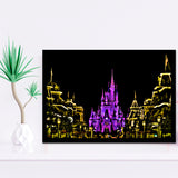 Disney Castle At Night Framed Art Prints Wall Decor - Painting Prints,Wall Art, Framed Picture,For Sale