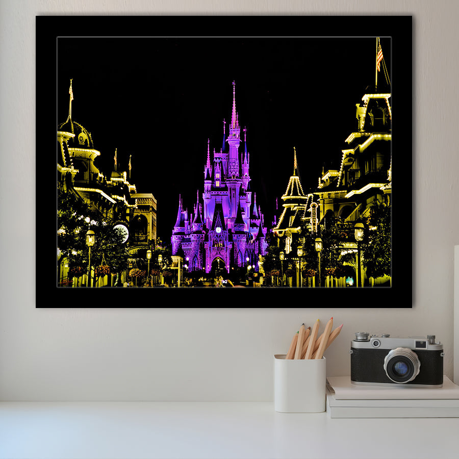 Disney Castle At Night Framed Art Prints Wall Decor - Painting Prints,Wall Art, Framed Picture,For Sale