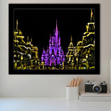 Disney Castle At Night Framed Art Prints Wall Decor - Painting Prints,Wall Art, Framed Picture,For Sale