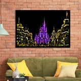 Disney Castle At Night Framed Art Prints Wall Decor - Painting Prints,Wall Art, Framed Picture,For Sale