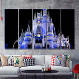 Disney World Cinderella Castle 5 Pieces B Canvas Prints Wall Art - Painting Canvas,Wall Decor, Multi Panel,5 Panels