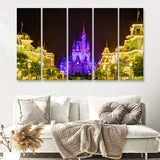 Disney World Cinderella Castle V2 5 Pieces B Canvas Prints Wall Art - Painting Canvas,Wall Decor, Multi Panel,5 Panels