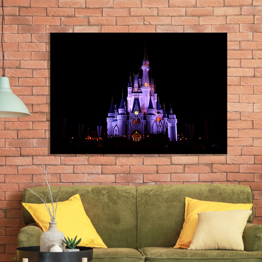 Disney World Cinderella Castle At Night Framed Art Prints Wall Decor - Painting Prints,Wall Art, Framed Picture,For Sale
