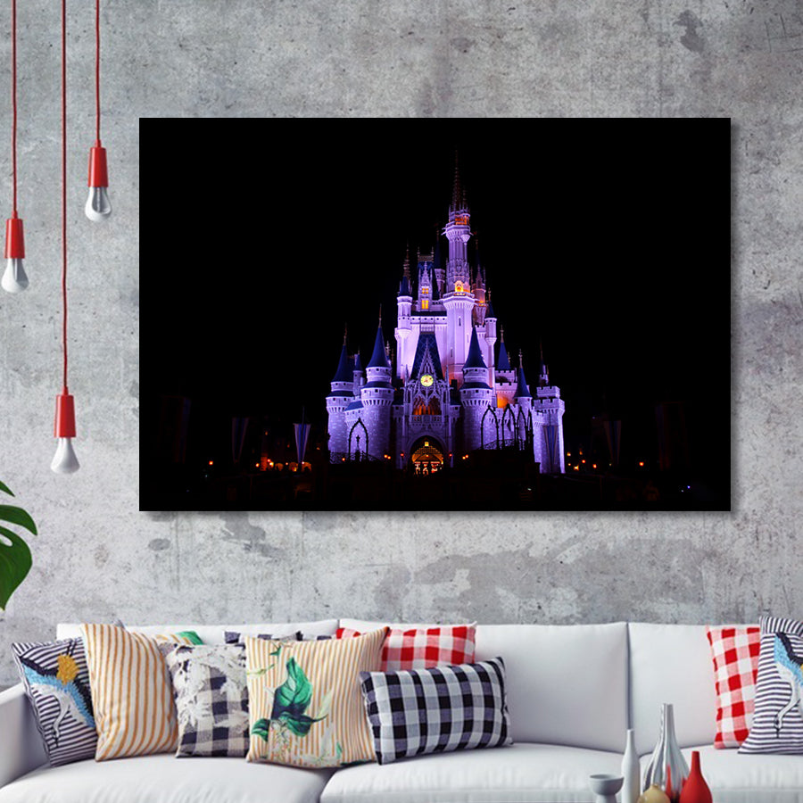 Disney World Cinderella Castle At Night Framed Art Prints Wall Decor - Painting Prints,Wall Art, Framed Picture,For Sale