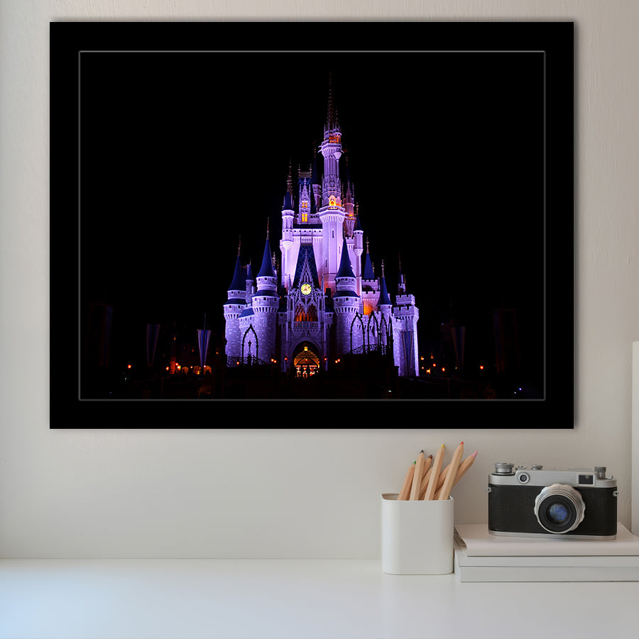 Disney World Cinderella Castle At Night Framed Art Prints Wall Decor - Painting Prints,Wall Art, Framed Picture,For Sale
