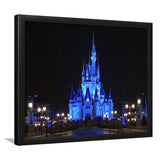 Disney World Cinderella Castle Blue At Night Framed Art Prints Wall Decor - Painting Prints,Wall Art, Framed Picture,For Sale