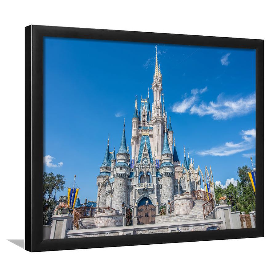 Disney World Cinderella Castle With Blue Sky Framed Art Prints Wall Decor - Painting Prints,Wall Art, Framed Picture,For Sale