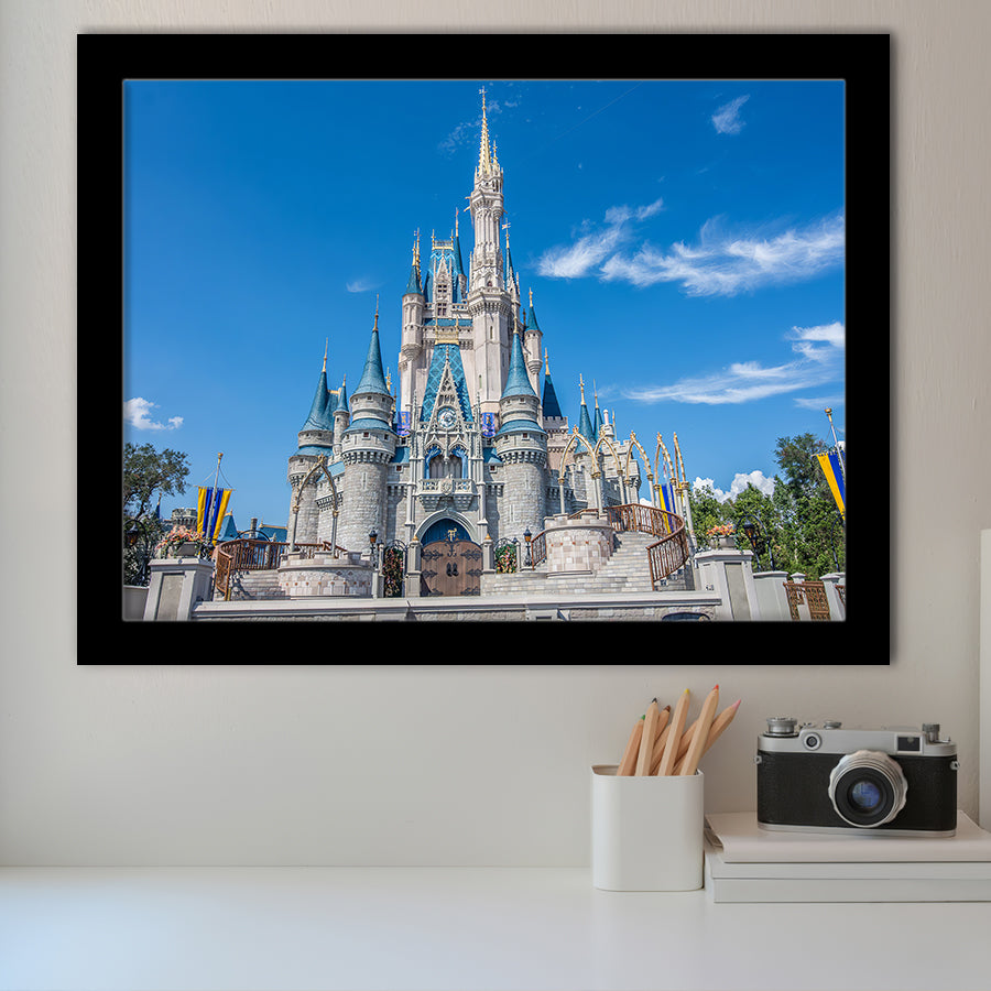 Disney World Cinderella Castle With Blue Sky Framed Art Prints Wall Decor - Painting Prints,Wall Art, Framed Picture,For Sale
