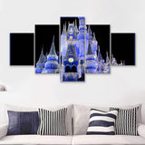 Disney World Cinderella Castle 5 Pieces Canvas Prints Wall Art - Painting Canvas,Wall Decor, Multi Panel,5 Panels