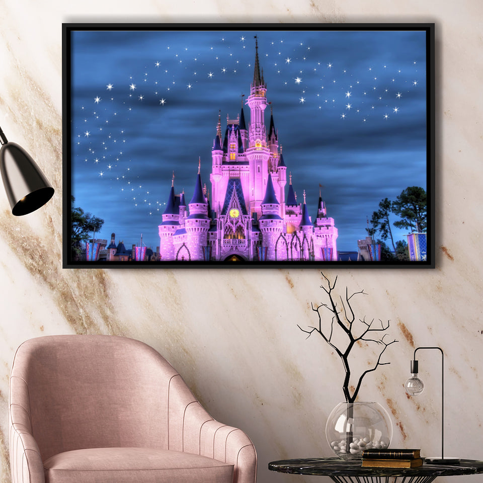 Enchanted Castle Framed Canvas Prints Wall Art - Painting Canvas,Floating Frame, Painting Prints,For Sale
