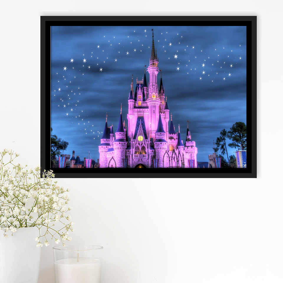 Enchanted Castle Framed Canvas Prints Wall Art - Painting Canvas,Floating Frame, Painting Prints,For Sale