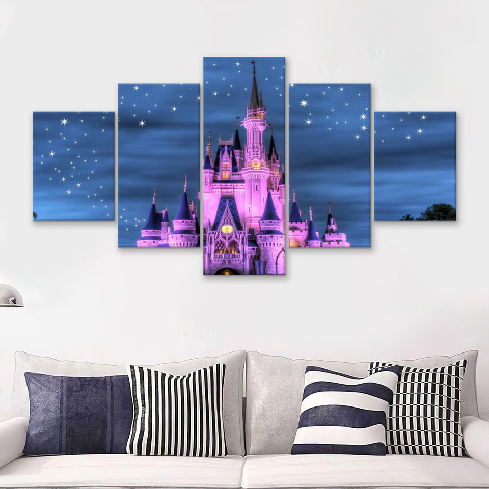 Enchanted Castle 5 Pieces Canvas Prints Wall Art - Painting Canvas,Wall Decor, Multi Panel,5 Panels