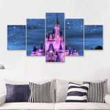 Enchanted Castle 5 Pieces Canvas Prints Wall Art - Painting Canvas,Wall Decor, Multi Panel,5 Panels