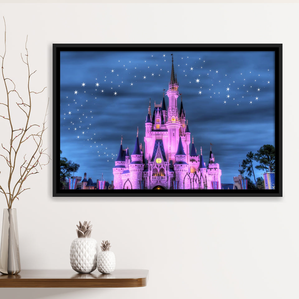 Enchanted Castle Framed Canvas Prints Wall Art - Painting Canvas,Floating Frame, Painting Prints,For Sale
