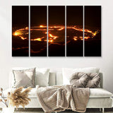 eruption of volcano Erta Ale Ethiopia 5 Pieces Canvas Prints Wall Art - Painting Canvas, Multi Panels, Wall Decor