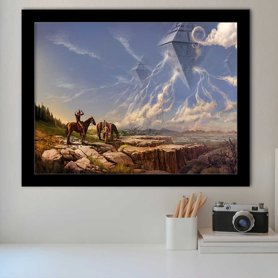 Fantasy Art Native Americans Science Fiction Spaceship Framed Art Prints Wall Decor - Painting Prints,Framed Picture, Home Decor, For Sale
