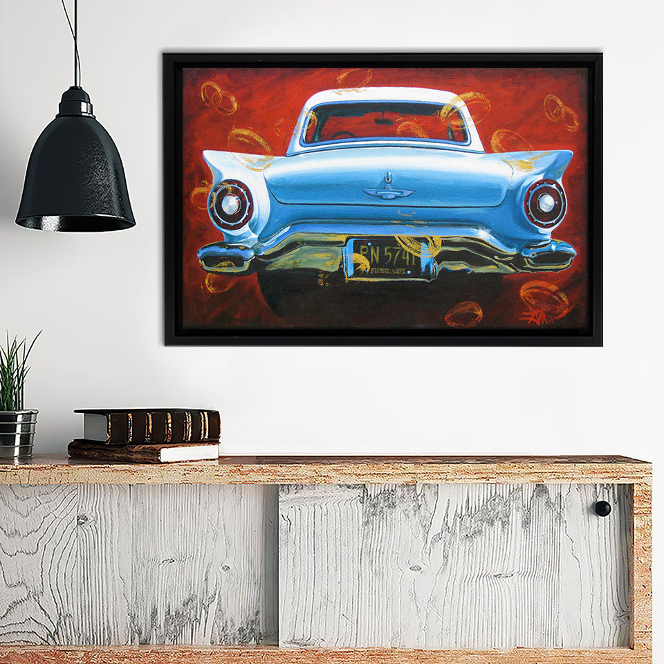 Fathers Day Painting Cars Canvas Wall Art - Canvas Print, Framed Canvas, Painting Canvas