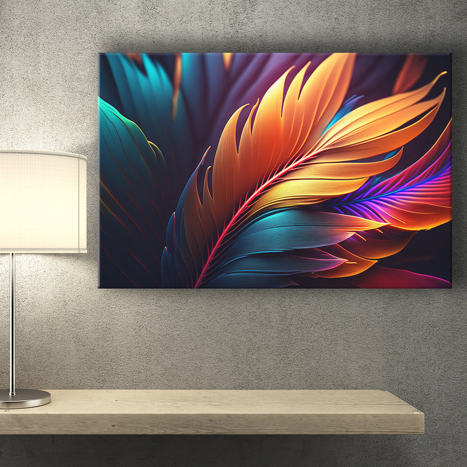 Feathers Colorful Wall Art Landscape Canvas Prints Wall Art Home Decor - Painting Canvas, Ready to hang