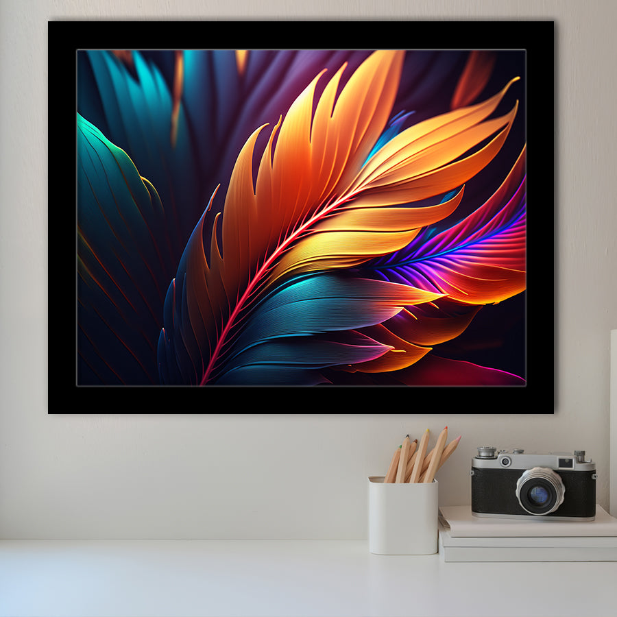 Feathers Colorful Wall Art Framed Art Prints Wall Decor - Painting Art,Framed Picture,For Sale, Ready to hang