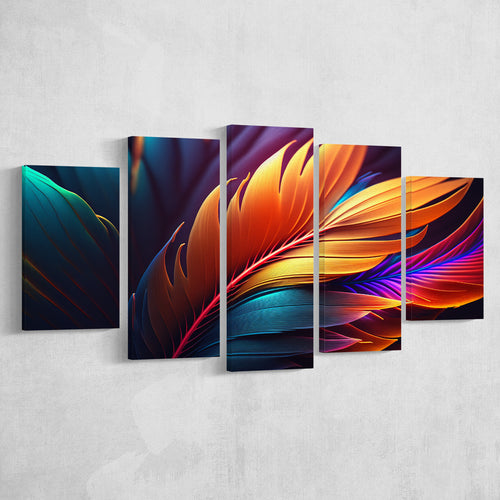 Feathers Colorful Wall Art Large Canvas Prints Multi Panels Wall Art Prints Home Decor
