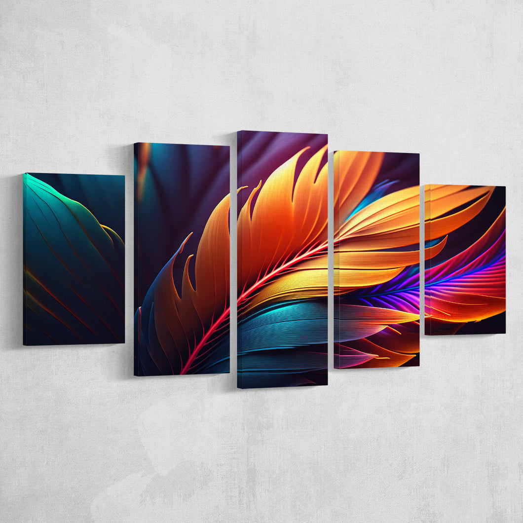 Feathers Colorful Wall Art Large Canvas Prints Multi Panels Wall Art Prints Home Decor