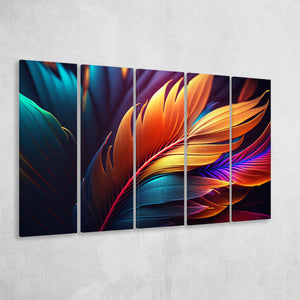 Feathers Colorful Wall Art Extra Large Canvas Prints Multi Panels B Wall Art Prints Home Decor
