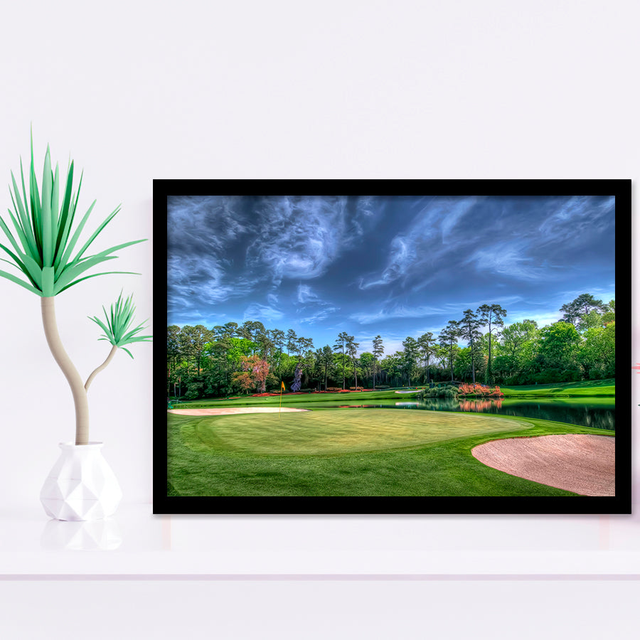 Field Golf Course Trees Landscape Framed Art Prints Wall Art Decor - Painting Prints, Framed Picture