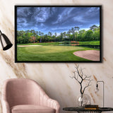 Field Golf Course Trees Landscape Framed Canvas Prints Wall Art - Painting Canvas, Floating Frame, Wall Decor