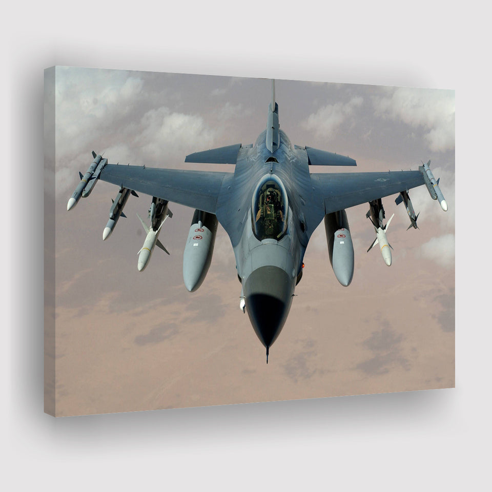Fighter Jet Fighter Aircraft F 16 Falcon Aircraft Canvas Prints Wall Art Decor - Painting Canvas, Art Prints, Ready to Hang