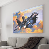 Fighter Jet Play Boy War Airplane Canvas Prints Wall Art Decor - Painting Canvas, Art Prints, Ready to Hang