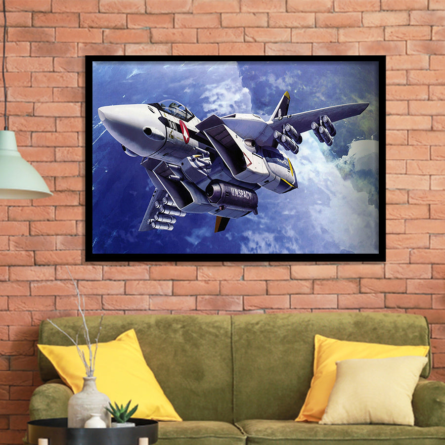 Fighter Aircraft Anime Military Aircraft Framed Art Prints Wall Decor - Painting Art, Framed Picture, Ready to Hang