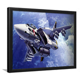 Fighter Aircraft Anime Military Aircraft Framed Art Prints Wall Decor - Painting Art, Framed Picture, Ready to Hang