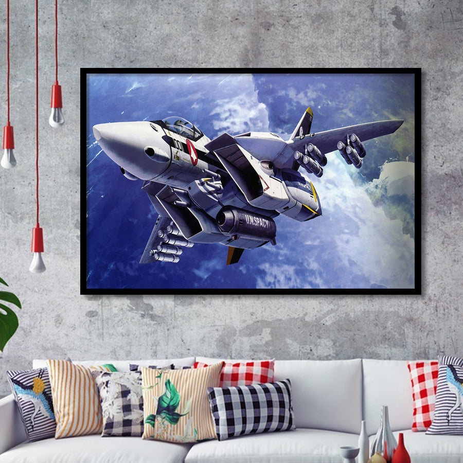 Fighter Aircraft Anime Military Aircraft Framed Art Prints Wall Decor - Painting Art, Framed Picture, Ready to Hang