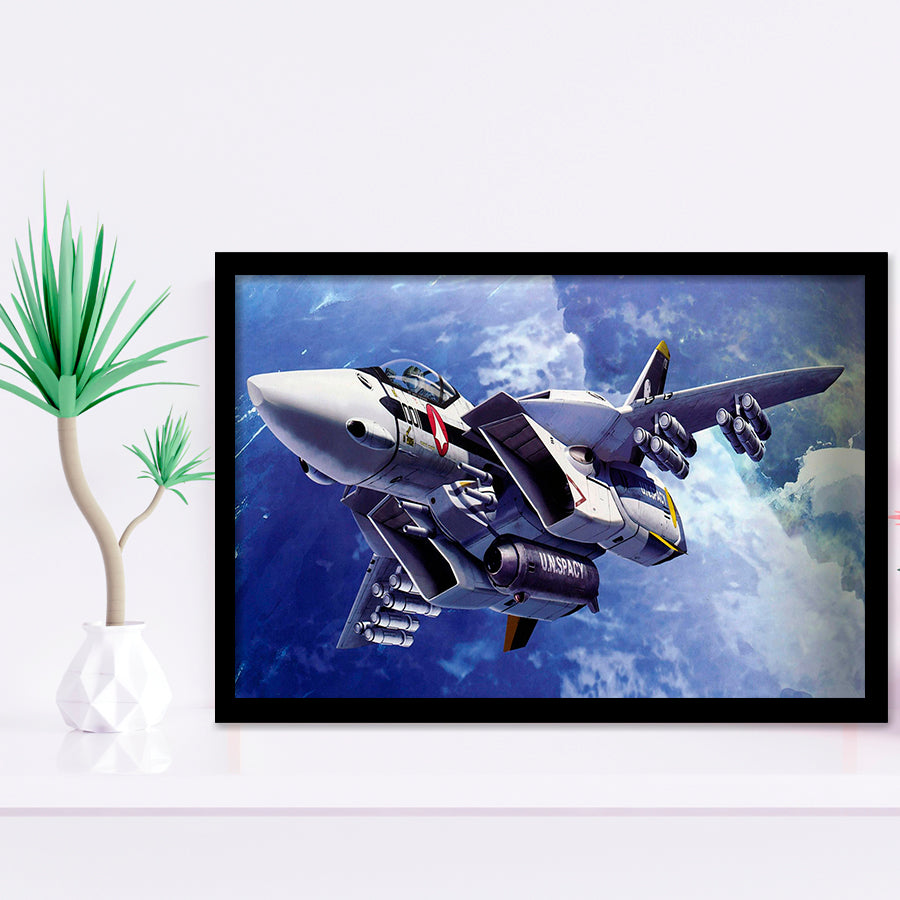 Fighter Aircraft Anime Military Aircraft Framed Art Prints Wall Decor - Painting Art, Framed Picture, Ready to Hang