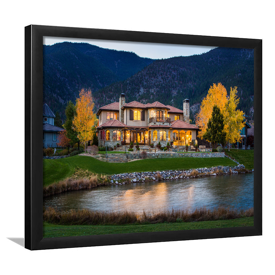 Genoa Lakes Ranch Golf Course Light Night, Golf Sport Print, Golf Lover, Framed Art Prints Home Decor